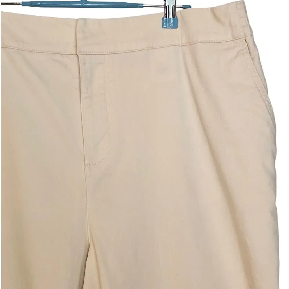 On 34th Light Tan High Rise Wide Leg Khaki Chino Classic Pants
